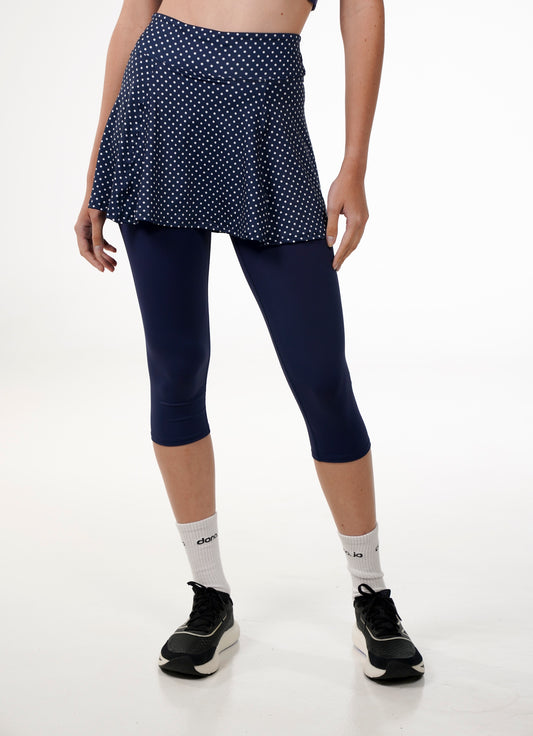 Capri com saia Love (Navy Poa)