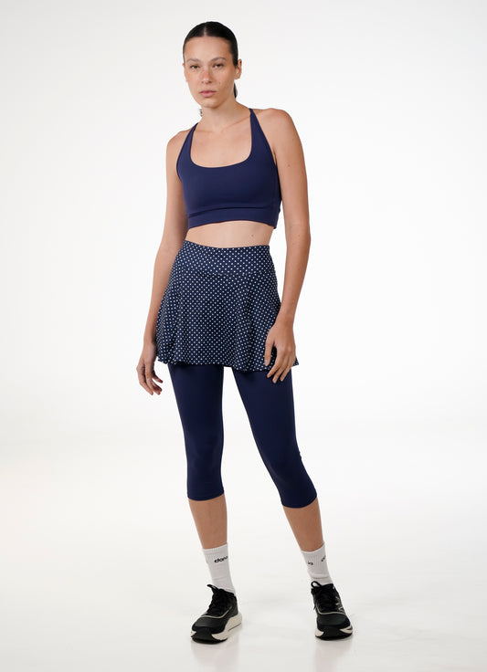 Capri com saia Love (Navy Poa)