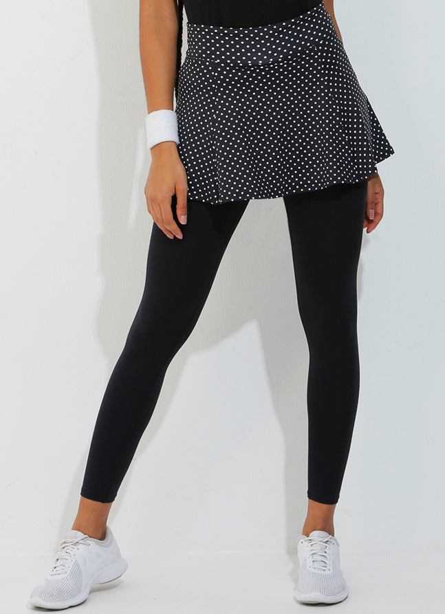 Legging com Saia (Black Polka Dot/Blk)